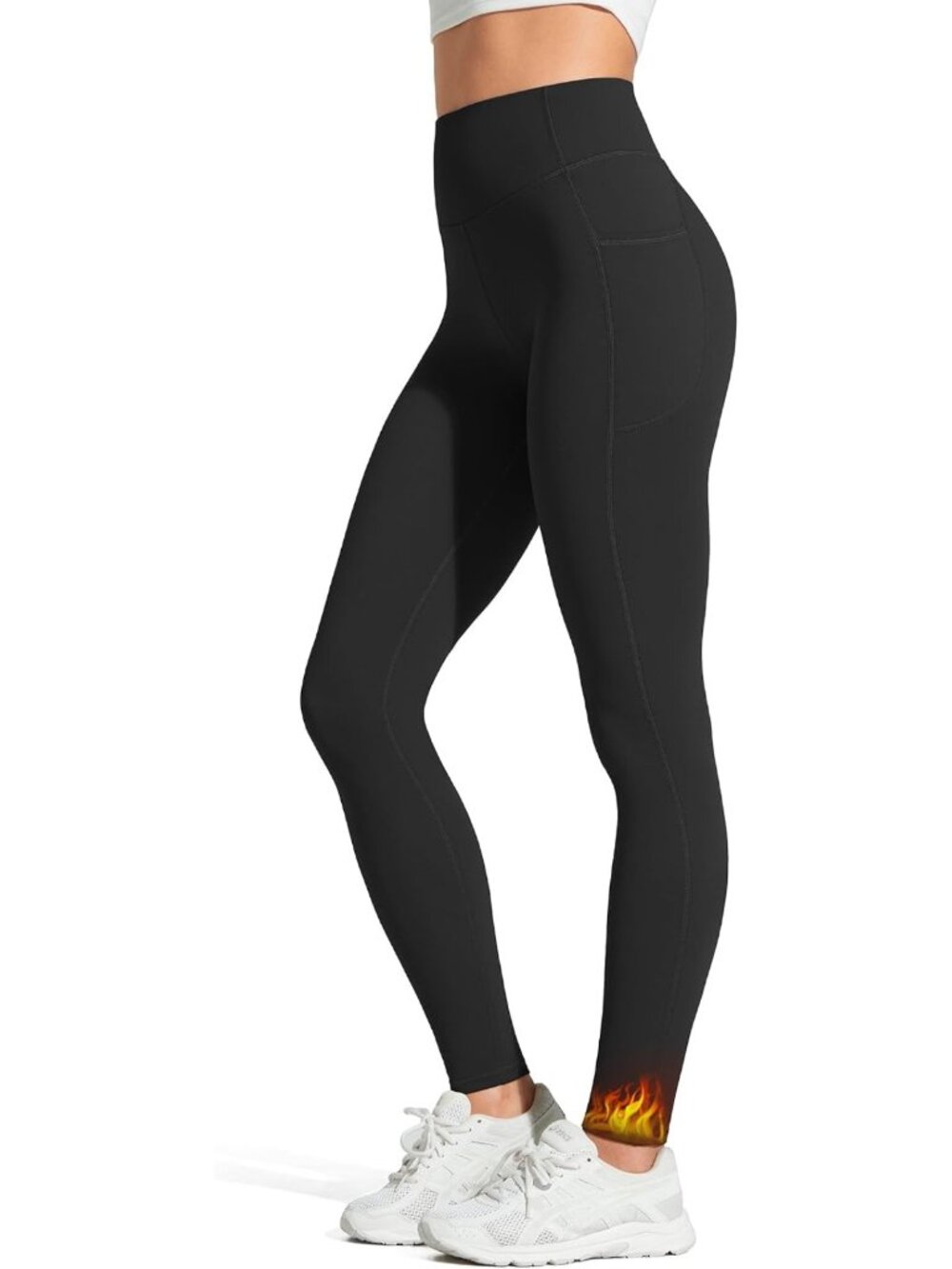 Fleece Lined Yoga Leggings for Women with 2 Pockets - Soft & Comfortable
